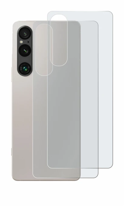 Immagine del dispositivo Sony Xperia 1 V (Posteriore) con un'ampia varietà di protezioni per lo schermo.