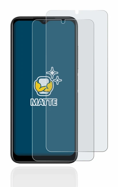 Immagine del dispositivo Doogee N50 con un'ampia varietà di protezioni per lo schermo.
