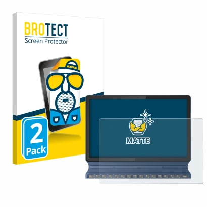 Parte frontale di una confezione del prodotto con il logo del marchio BROTECT. Accanto è raffigurato il dispositivo Lenovo Ide