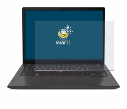 Immagine del dispositivo Lenovo ThinkPad P14s Gen 4 con un'ampia varietà di protezioni per lo schermo.