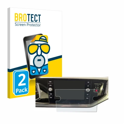 Parte frontale di una confezione del prodotto con il logo del marchio BROTECT. Accanto è raffigurato il dispositivo Volkswagen