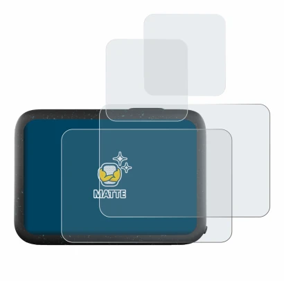 Immagine del dispositivo GoPro Hero 12 Black con un'ampia varietà di protezioni per lo schermo.