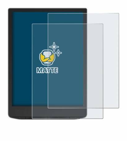 Immagine del dispositivo PocketBook InkPad Color 3 con un'ampia varietà di protezioni per lo schermo.