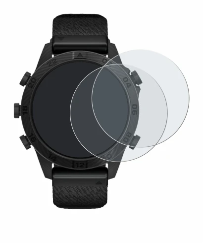 Immagine del dispositivo Garmin Marq Commander Gen 2 con un'ampia varietà di protezioni per lo schermo.