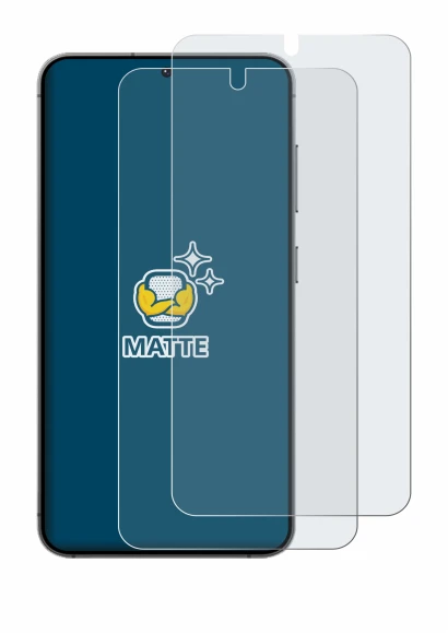 Immagine del dispositivo Samsung Galaxy S24 con un'ampia varietà di protezioni per lo schermo.