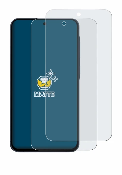 Immagine del dispositivo Samsung Galaxy A55 5G con un'ampia varietà di protezioni per lo schermo.