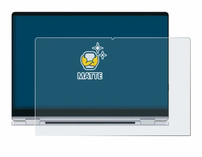 Immagine del dispositivo Samsung Galaxy Book4 360 15.6" con un'ampia varietà di protezioni per lo schermo.