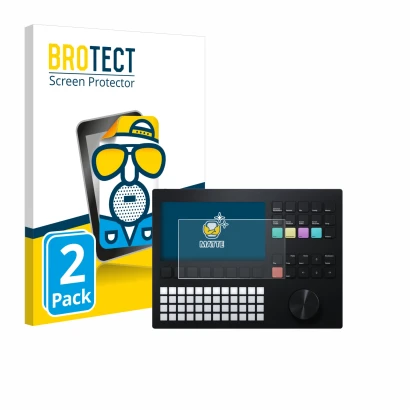 Parte frontale di una confezione del prodotto con il logo del marchio BROTECT. Accanto è raffigurato il dispositivo Polyend Tr