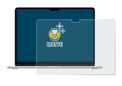 Immagine del dispositivo Apple MacBook Air 15" M3 2024 con un'ampia varietà di protezioni per lo schermo.