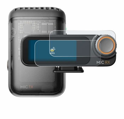 Immagine del dispositivo DJI Mic 2 (Receiver) con un'ampia varietà di protezioni per lo schermo.