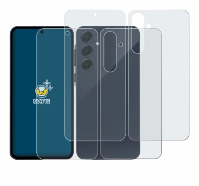 Immagine del dispositivo Samsung Galaxy A55 5G (Fronte+Retro) con un'ampia varietà di protezioni per lo schermo.