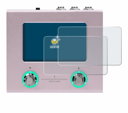 Immagine del dispositivo Hotone Ampero Mini con un'ampia varietà di protezioni per lo schermo.