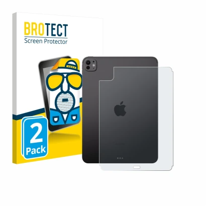 Parte frontale di una confezione del prodotto con il logo del marchio BROTECT. Accanto è raffigurato il dispositivo Apple iPad