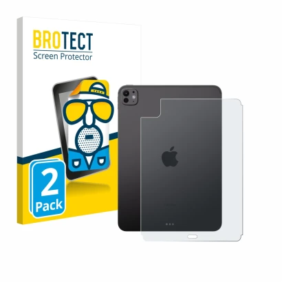 Parte frontale di una confezione del prodotto con il logo del marchio BROTECT. Accanto è raffigurato il dispositivo Apple iPad