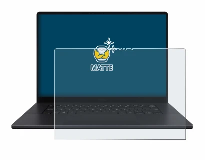 Immagine del dispositivo ASUS ProArt P16 con un'ampia varietà di protezioni per lo schermo.