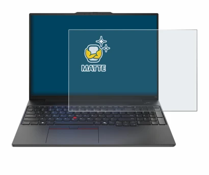 Immagine del dispositivo Lenovo ThinkPad E16 Gen 2 con un'ampia varietà di protezioni per lo schermo.