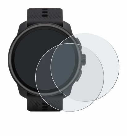 Immagine del dispositivo Suunto Race S con un'ampia varietà di protezioni per lo schermo.