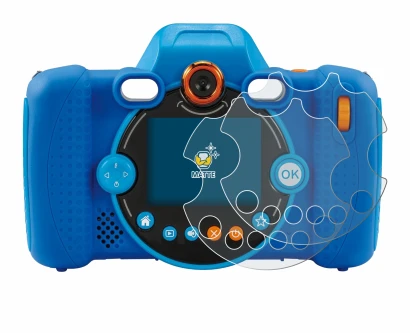 Immagine del dispositivo Vtech Kidizoom Duo FX con un'ampia varietà di protezioni per lo schermo.