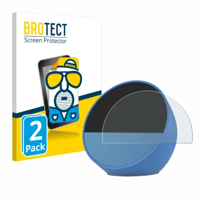 Parte frontale di una confezione del prodotto con il logo del marchio BROTECT. Accanto è raffigurato il dispositivo Amazon Ech