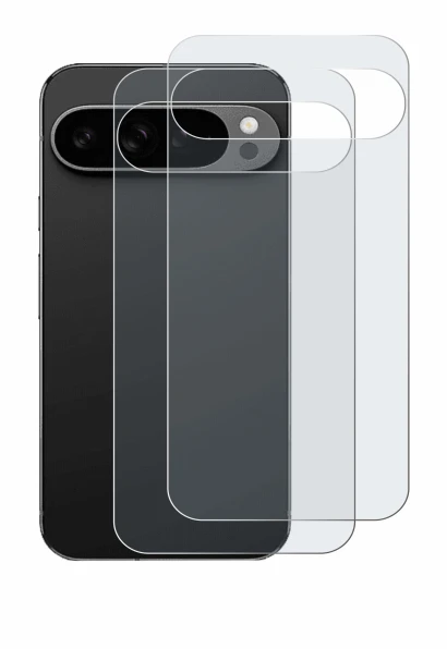 Immagine del dispositivo Google Pixel 9 Pro XL (Posteriore) con un'ampia varietà di protezioni per lo schermo.