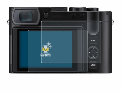 Immagine del dispositivo Leica Q3 43 con un'ampia varietà di protezioni per lo schermo.