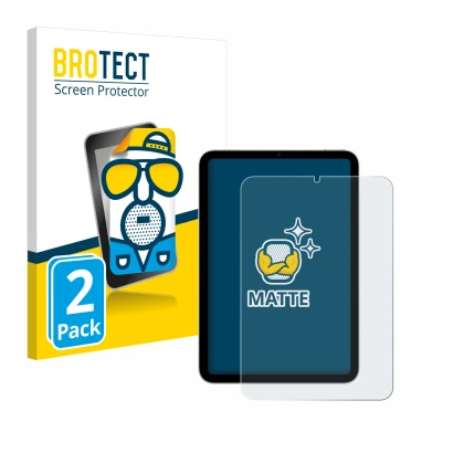 Parte frontale di una confezione del prodotto con il logo del marchio BROTECT. Accanto è raffigurato il dispositivo Apple iPad