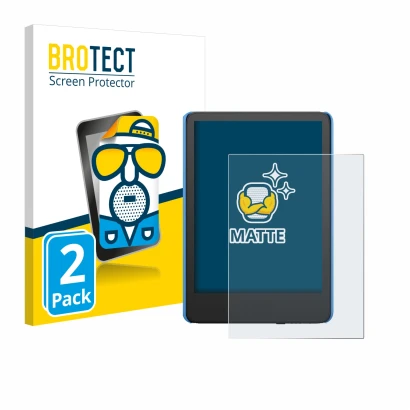 Parte frontale di una confezione del prodotto con il logo del marchio BROTECT. Accanto è raffigurato il dispositivo Amazon Kin