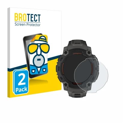 Parte frontale di una confezione del prodotto con il logo del marchio BROTECT. Accanto è raffigurato il dispositivo Garmin Ins