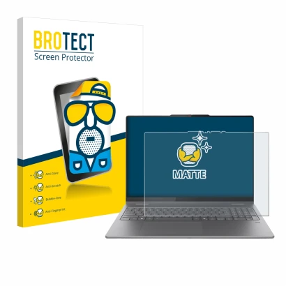 Parte frontale di una confezione del prodotto con il logo del marchio BROTECT. Accanto è raffigurato il dispositivo Lenovo Yog