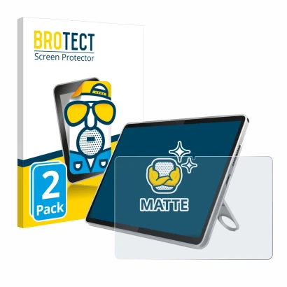 Parte frontale di una confezione del prodotto con il logo del marchio BROTECT. Accanto è raffigurato il dispositivo Lenovo Tab