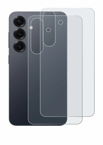 Immagine del dispositivo Samsung Galaxy S25 (Posteriore) con un'ampia varietà di protezioni per lo schermo.