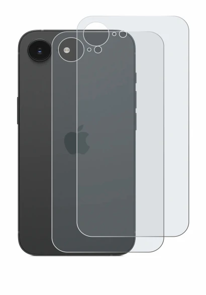 Immagine del dispositivo Apple iPhone 16e (Posteriore) con un'ampia varietà di protezioni per lo schermo.