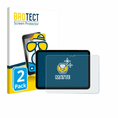 Parte frontale di una confezione del prodotto con il logo del marchio BROTECT. Accanto è raffigurato il dispositivo Apple iPad