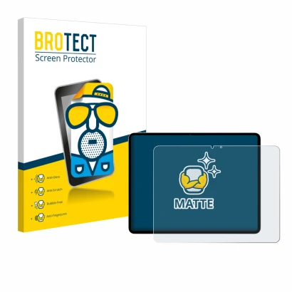 Parte frontale di una confezione del prodotto con il logo del marchio BROTECT. Accanto è raffigurato il dispositivo Apple iPad