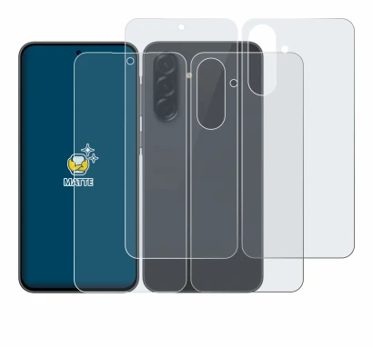 Immagine del dispositivo Samsung Galaxy A36 5G (Fronte+Retro) con un'ampia varietà di protezioni per lo schermo.