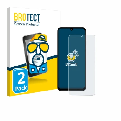 Parte frontale di una confezione del prodotto con il logo del marchio BROTECT. Accanto è raffigurato il dispositivo Xiaomi Red