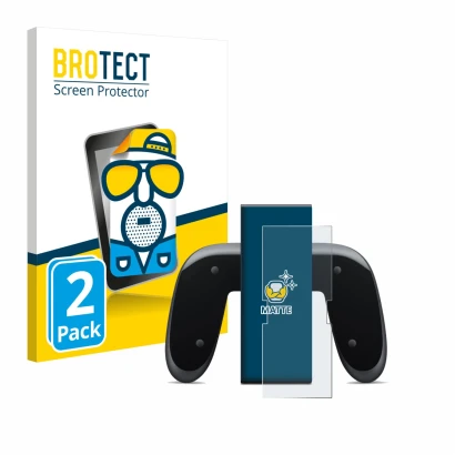 Parte frontale di una confezione del prodotto con il logo del marchio BROTECT. Accanto è raffigurato il dispositivo Nintendo S