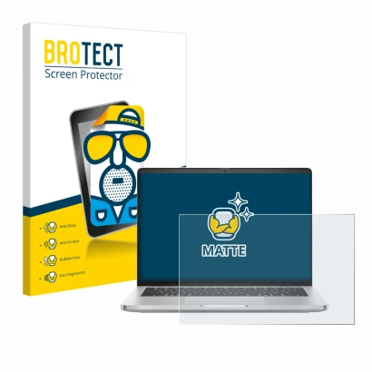 Parte frontale di una confezione del prodotto con il logo del marchio BROTECT. Accanto è raffigurato il dispositivo Dell Pro 1