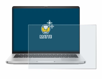 Immagine del dispositivo Dell Pro 14 Plus PB14250 con un'ampia varietà di protezioni per lo schermo.