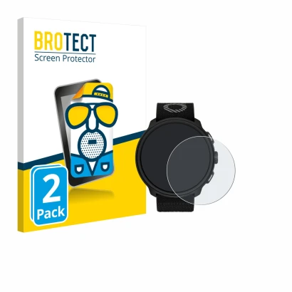 Parte frontale di una confezione del prodotto con il logo del marchio BROTECT. Accanto è raffigurato il dispositivo Suunto Run