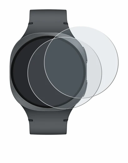 Immagine del dispositivo Samsung Galaxy Watch 8 (40 mm) con un'ampia varietà di protezioni per lo schermo.