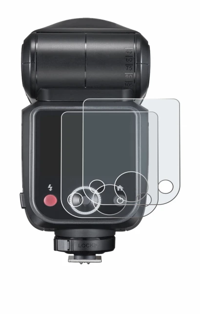 Immagine del dispositivo Godox V100 con un'ampia varietà di protezioni per lo schermo.