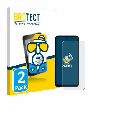 Parte frontale di una confezione del prodotto con il logo del marchio BROTECT. Accanto è raffigurato il dispositivo Xiaomi Red
