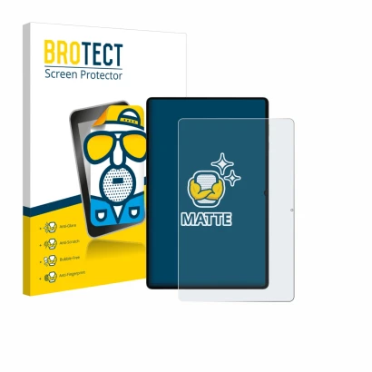 Parte frontale di una confezione del prodotto con il logo del marchio BROTECT. Accanto è raffigurato il dispositivo Samsung Ga