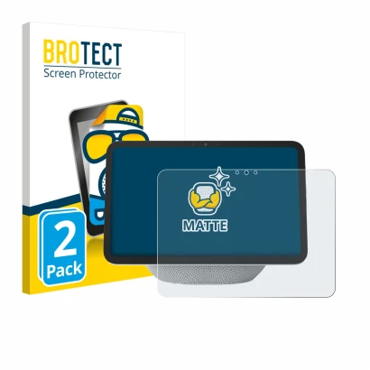 Parte frontale di una confezione del prodotto con il logo del marchio BROTECT. Accanto è raffigurato il dispositivo Amazon Ech