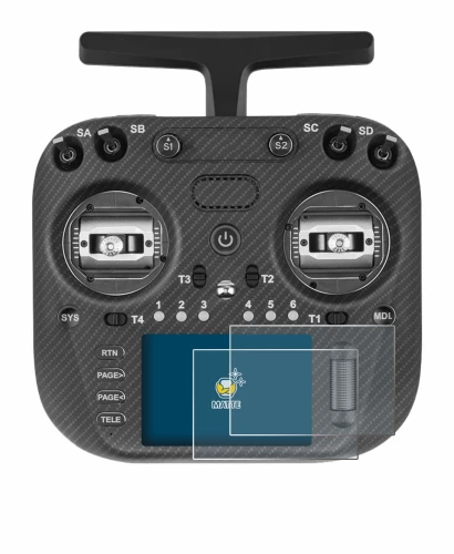 Immagine del dispositivo Radiomaster TX15 Max con un'ampia varietà di protezioni per lo schermo.