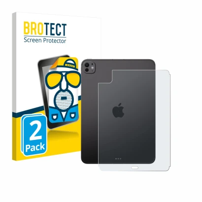 Parte frontale di una confezione del prodotto con il logo del marchio BROTECT. Accanto è raffigurato il dispositivo Apple iPad