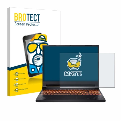 Parte frontale di una confezione del prodotto con il logo del marchio BROTECT. Accanto è raffigurato il dispositivo Acer Nitro