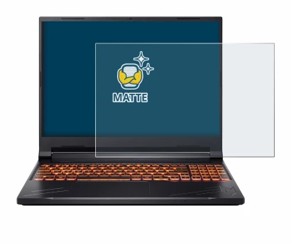 Immagine del dispositivo Acer Nitro V 16 con un'ampia varietà di protezioni per lo schermo.