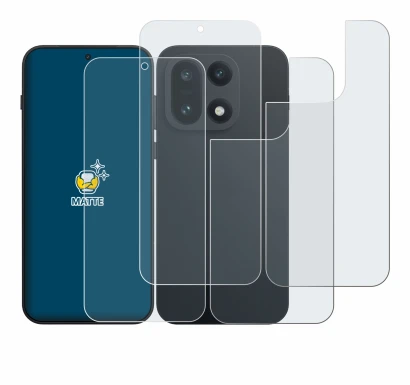 Immagine del dispositivo OnePlus 15 (Fronte+Retro) con un'ampia varietà di protezioni per lo schermo.